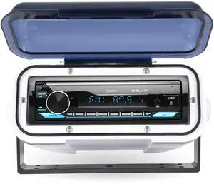 Belva BMRC6W White Fully Enclosed Marine Radio Cover/Radio Splash Guard for Deck or Overhead Installs, Water-Resistant with Flip-up Style