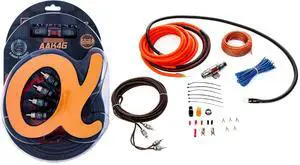 Alphasonik AAK4G Premium 4-Gauge Complete Car Amplifier Installation Kit Hyper-Flex Power, Ground, Speaker Wire RCA Cable - Exceeds AWG (American Wire Gauge) Standard Element Certified Amp Install Kit