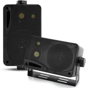 Pyramid 3-Way Indoor Outdoor Speaker System - 3.5 Inch 200W Pair of Mini Box Ceiling Wall Mount Speakers w/1" Tweeter, 3.25" Woofer, 1.75 Midrange - Home Theater Entertainment, PA System - 2022SX