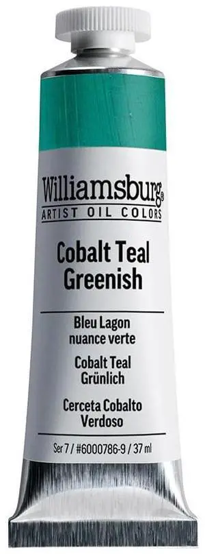 Williamsburg Artist Oil Colors by GOLDEN, Cobalt Teal Greenish, 37 ml tube, Professional Oil Paint, Opaque