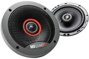 MB Quart FKB116 Formula Car Speakers (Black, Pair)  6.5 Inch Coaxial Speakers, 60 Watt, 3-Way Car Audio, Internal Crossover, 1 Inch Tweeters (Grills Not Included)