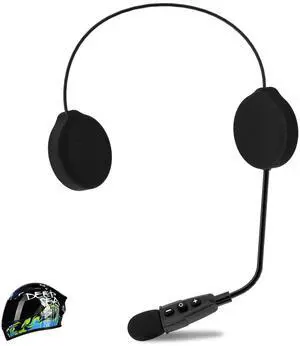 EJEAS E1+ Motorcycle Helmet Bluetooth Headset, Bluetooth 5.1 Helmet Speaker with Auto Answering Call and Noise Reduction Function, Motorcycle Helmet Headphone Can Connect 2 Mobile Phones