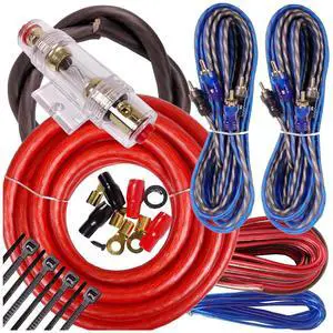 Complete 4 Channels 2000W Gravity 4 Gauge Amplifier Installation Wiring Kit Amp Pk1 4 Ga Red - for Installer and DIY Hobbyist - Perfect for Car/Truck/Motorcycle/Rv/ATV