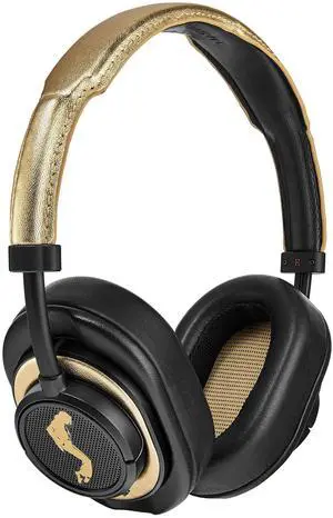 Master & Dynamic MW50+ Wireless Bluetooth Headphones, 40mm Beryllium Driver, Interchangeable 2-in-1 Design, Converts from Over-Ear Headphones to On-Ear Headphones, Michael Jackson (Black/Gold)