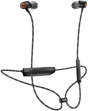House of Marley Uplift 2 Wireless: Wireless Earphones with Microphone, Bluetooth Connectivity, 10 Hours of Playtime, and Sustainable Materials (Black)