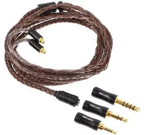 Linsoul Tripowin Amber 32AWG OFC Oxygen Free Cable HiFi IEM Cable with Interchangeable 2.5mm/3.5mm/4.4mm Plug, PVC Sleeve Replacement Cable for Audiophile(MMCX)
