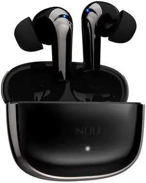 NUU Buds B | Hybrid Active Noise Cancelling Earbuds | Bluetooth 5.2 in Ear Headset | Triple mic Noise Reduction | IPX4 Sweat and Water Resistant | 9 Hours Playtime | Chrome Black