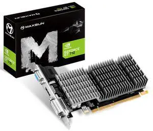 maxsun GEFORCE GT 710 1GB Low Profile Ready Small Form Factor Video Graphics Card GPU Support DirectX12 OpenGL4.5, Low Consumption, VGA, DVI-D, HDMI, Fanless Cooling