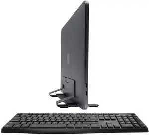Macally 2.4G Wireless Keyboard and an Adjustable Vertical Laptop Stand, Secure Your Laptop & Prevent Scratches