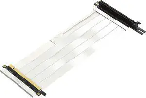 LINKUP - Ultra PCIe 4.0 X16 Riser Cable [RTX4090 RX6950XT x570 Z690 Tested] Shielded PCI Express Gen4 Reverse PCIE Connector w/270 Degree Socket (24cm/9.44") Compatible with NZXT H1 w/o ScrewWhite