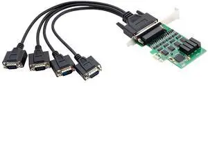 IO CREST 4 Port RS-232 Serial PCIe 2.0 X1 Controller Card Components SI-PEX15042