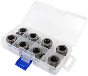 XSPC G1/4" to 10mm ID, 14mm OD Rigid Tubing Fitting, Black Chrome, 8-Pack