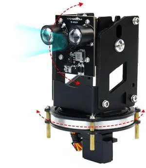 Yahboom Digital Servo Multi-Angle Steering Gimbal Electric 2 Degrees of Freedom DOF Camera PTZ with LED Light for DIY Robot Car (2DOF Advanced Ver)
