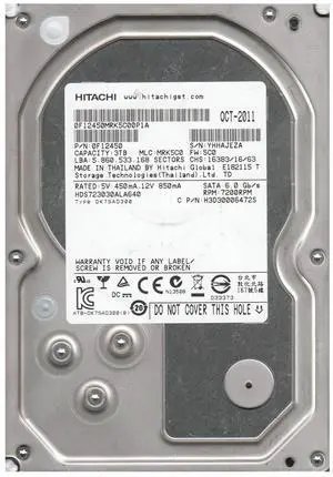Hitachi, Deskstar 7K3000 HDS723030ALA640 3 TB Internal Hard Drive (Catalog Category: Computer Technology/Storage Components)