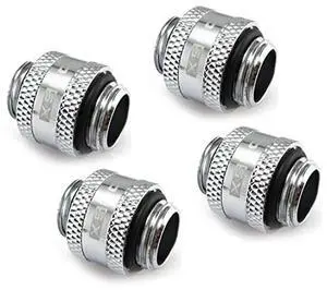 XSPC G1/4" Male to Male Rotary Fitting, Chrome, 4-Pack