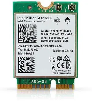 HighZer0 Electronics AX1690i Killer Series Upgraded WiFi 6E Adapter | Gaming WiFi Adapter | CNVio2 M.2 WiFi Card | 3.0 Gbps WiFi for PC | Bluetooth 5.3 Support | Requires Intel 12th+ Gen CPU