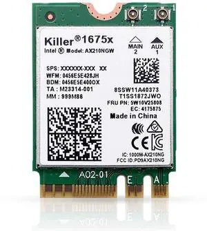 HighZer0 Electronics AX1675x Killer Series Upgraded WiFi 6E Adapter | Gaming WiFi Adapter | M.2 WiFi Card | 2.4 Gbps WiFi for PC | Supports Bluetooth 5.3 & Intel, AMD with Windows 10+, Linux