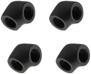 XSPC G1/4" Female to Female 90 Degree Elbow Fitting, Matte Black, 4-Pack