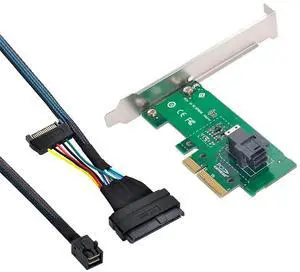 xiwai PCI-E 3.0 4.0 to SFF-8643 Card Adapter and U.2 U2 SFF-8639 NVME PCIe SSD Cable for Mainboard SSD
