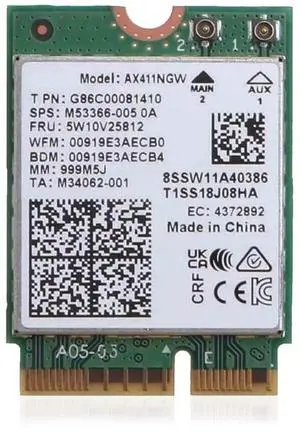 HighZer0 Electronics AX411 WiFi 6E Card | Tri-Band Wi-Fi | Up to 3.0 Gbps | CNVio2 M.2 WiFi Card for PC | Supports Bluetooth 5.3 | Requires Intel 12th+ Gen CPU Windows 10/11, Linux | AX411NGW