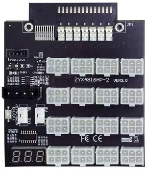 xiwai 14+10Pin Flex Slot Server Power Board to 16x6Pin Power Supply Board for CHIA ETH BTC Mining Miner