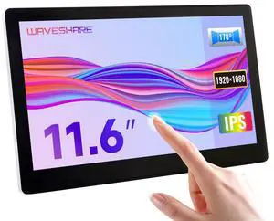 waveshare 11.6inch Capacitive Touch Screen LCD with Case Compatible with Raspberry Pi 4B/3B+/3A+/2B/B+/A+/Zero/Zero W/WH/Zero 2W CM3+/4 1920×1080 Resolution HDMI IPS Supports Jetson Nano/Windows