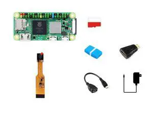 Waveshare Package C Compatible with Raspberry Pi Zero 2 WHC Bundle with Zero V1.3 Camera Power Supply 5V/3A Micro Card 16GB Card Reader and So On (7 Items) with Pre-Solder Color Coded Pinheader