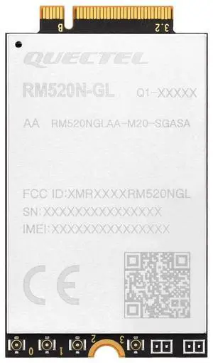 Waveshare Quectel RM520N-GL IoT 5G Global Band Module, 5G Sub-6G Module, M.2 Form Factor with 3GPP 5G Release 16 Specification