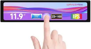 Waveshare 11.9inch Capacitive Touch Screen LCD Compatible with Raspberry Pi 5/4B/3B+/3A+/2B/B+/A+/Zero/Zero W/WH/Zero 2W CM3+/4 320×1480 Resolution HDMI IPS Supports Jetson Nano/Windows