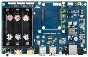 Waveshare PoE UPS Uninterruptible Power Supply Base Board for Raspberry Pi Compute Module 4 with Gigabit Ethernet/Dual HDMI/Quad USB2.0 etc.Interfaces