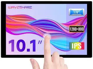 Waveshare 10.1inch Capacitive Touch Display Compatible with Raspberry Pi 5/4B/3B+/3A+, CM3/3+/4*, 1280×800, IPS, DSI Interface