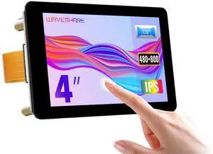 waveshare 4inch Capacitive Touch Display Compatible with Raspberry Pi5/4B/3B+/3A+/CM3+/4 480×80 Resolution DSI Interface IPS Optical Bonding Screen