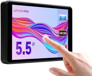 waveshare 5.5inch 2K Capacitive Touch LCD Display Compatible with Raspberry Pi 5/4B/3B+/Pi 3B/Zero 2w/Zero w and CM4 Supports Windows 11/10/8.1/8/7,wihout Case