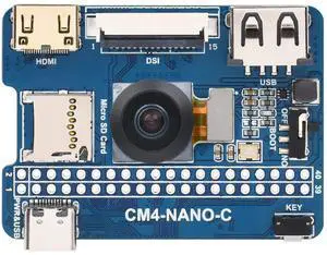 Waveshare Nano Base Board C Type Compatible with Raspberry Pi Compute Module 4 Same Size As The CM4 Onboard 8MP Camera