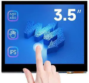 waveshare 3.5inch Capacitive Touch Screen LCD, Compatible with Raspberry Pi 5/4B/3B/Zero/Zero W/Zero 2W/Pico/Pico W/Pico WH, 640×480, DPI, IPS, Toughened Glass Cover, Low Power Solution