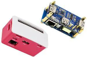 Waveshare PoE Ethernet USB HUB HAT with Box ABX Case for Raspberry Pi Zero/Zerow/2, with 1 RJ45 10/100M Ethernet Port, 3 USB Ports Compatible with USB2.0/1.1, 802.3af-Compliant