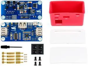 Raspberry Pi USB/ETH HUB HAT for Zero 2W/Zero W - PoE Ethernet/USB HAT Board