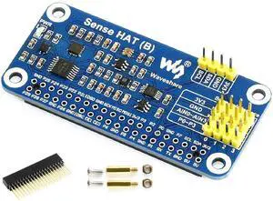 Sense HAT (B) for Raspberry Pi 4B/3B+/3B/2B/B+/A+/Zero/Zero W,Pi 40PIN GPIO Extension Header Onboard Gyroscope Accelerometer Magnetometer Barometer Temperature Humidity Multi Sensors I2C Interface