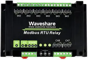 Waveshare Industrial Modbus RTU 8-ch Relay Module with RS485 Interface Multi Isolation Protection Circuits Comes with an ABS Enclosure