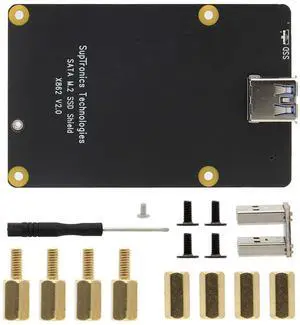 Geekworm for Raspberry Pi 4, X862 V2.0 M.2 NGFF SATA SSD Storage Expansion Board UASP Supported Compatible with Raspberry Pi 4 Model B Only Support Key-B 2280 SSD