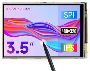 Waveshare 3.5inch Touch Screen, Compatible with Raspberry Pi 5/4B/3B/Zero/Zero W/Zero 2W/Pico/Pico W/Pico WH, TFT LCD, 480x320