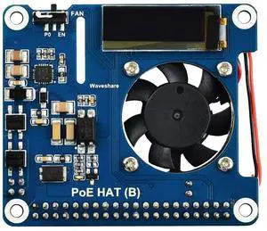 Waveshare PoE HAT (B) Power Over Ethernet HAT Supports Raspberry Pi 3B+ and 4B, 802.3af PoE Network