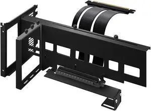 EZDIY-FAB Vertical PCIe 4.0 GPU Mount Bracket Graphic Card Holder with 5V 3 Pin ARGB LED Module, Video Card VGA Support Kit with PCIe 4.0 X16 Gen4 17cm/6.69in Riser Cable 90 Degree Right Angle (Black)