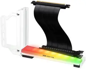 EZDIY-FAB Vertical Graphics Card Holder Bracket with ARGB 5V 3Pin LED,GPU Mount,Video Card VGA Support Kit with PCIE3.0 Riser Cable- White