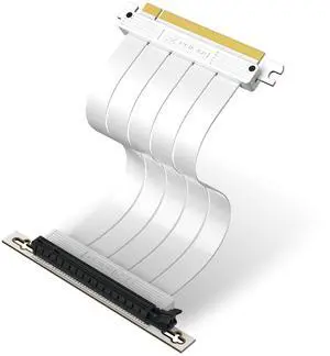 EZDIY-FAB PCIE Gen 4 16x Extreme Flexible, High Speed Riser Cable PCI Express 4.0 Port GPU Extension Card-Right Angle Connector, Supports RTX3090/3090ti/4080/4090 [7.87in/20cm]- White