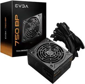 EVGA 750 BP, 80+ Bronze 750W, 3 Year Warranty, Compact 120mm Size, Power Supply 100-BP-0750-K1