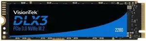 VisionTek 2280 DLX3 M.2 SSD - 512GB - PCIe Gen 3.0 x4 NVMe - 3300MB/s Read, 2900MB/s Write  Laptops, Gaming PCs, Compatible Consoles