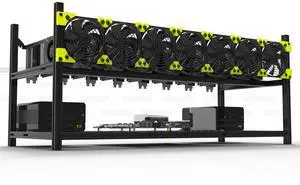 Veddha V3C 8-GPU Mining Case Aluminum Stackable Mining Rig Open Air Frame Case with Fan Mount - Ethereum(ETH,ETC)/ZCash(ZEC)/Monero(XMR)/Bitcoin(BTC)/Siacoin(SC)