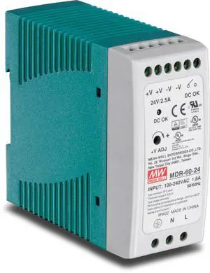 TRENDnet 60 W Single Output Industrial DIN-Rail Power Supply, Universal AC Input, Extreme -20 to 70 °C (-4 to 158 °F) Operating Temp., TI-M6024