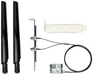 TelDaykemei Wi-Fi 6E AX210 Bluetooth 5.2 + 5374Mbps 2.4Ghz 5Ghz 6Ghz M.2 2230 Key E Desktop Kit Wireless Adapter AX210NGW Gigabit Network Card 802.11ax/ac MU-MIMO OFDMA Windows 10 with 6Dbi Antenna
